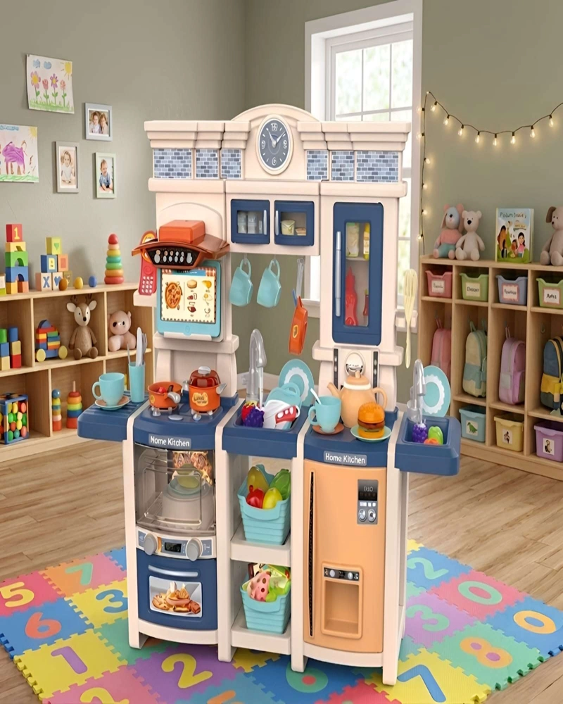 COCINA DE JUGUETE INFANTIL HOME KITCHEN 108 PIEZAS CON SONIDO Y AGUA - 1