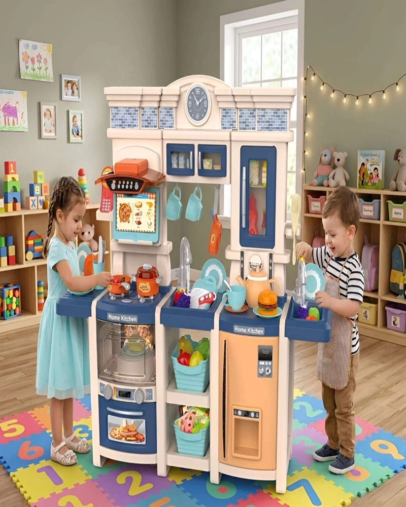 COCINA DE JUGUETE INFANTIL HOME KITCHEN 108 PIEZAS CON SONIDO Y AGUA - 2
