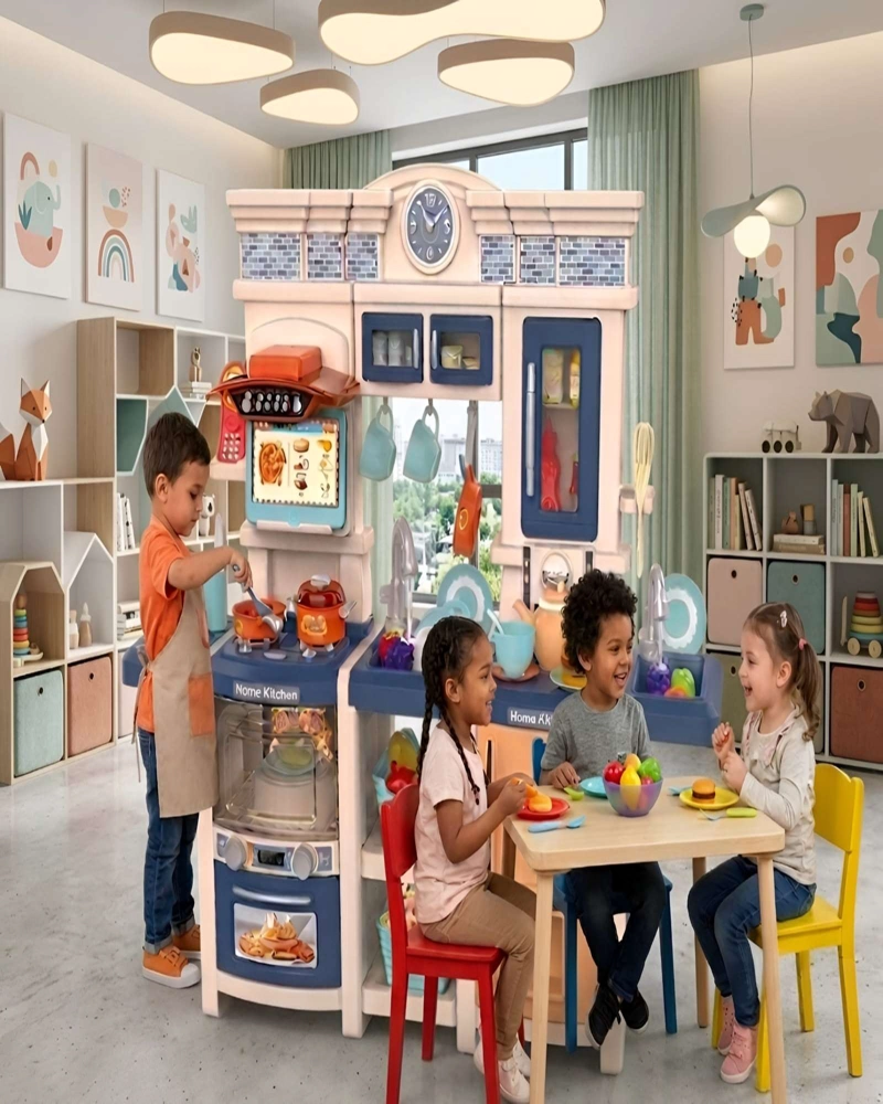 COCINA DE JUGUETE INFANTIL HOME KITCHEN 108 PIEZAS CON SONIDO Y AGUA - 4