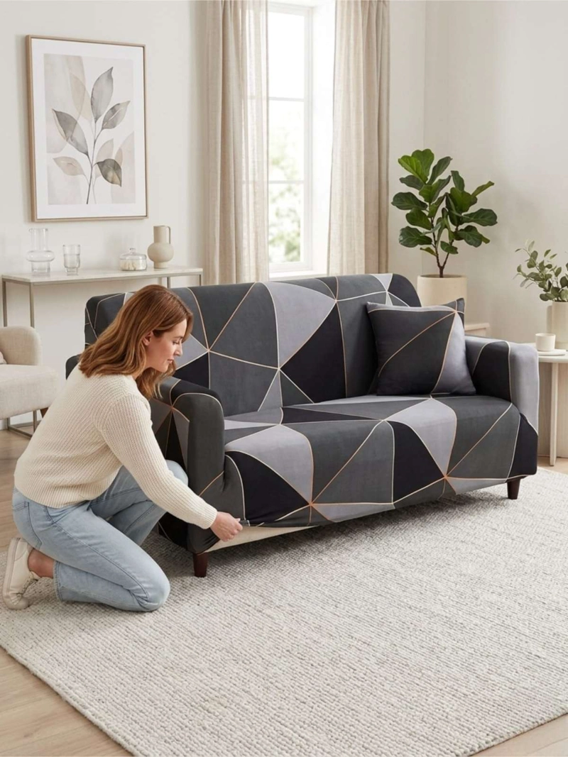 FUNDA DE SOFA ELASTICADA EFECTO TAPIZADO 360° - 4 CUERPOS - 4