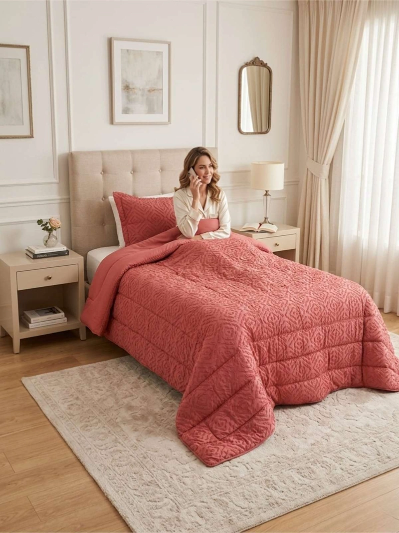 PLUMON NORDICOS 1.5 PLAZAS DISEÑO GEOME TRICO + FUNDA - 1