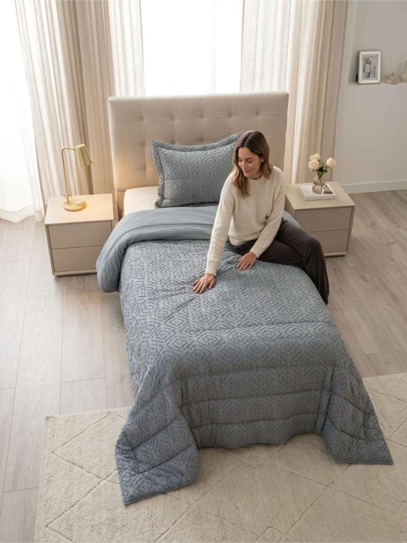 PLUMON NORDICOS 1.5 PLAZAS DISEÑO GEOME TRICO + FUNDA - 6