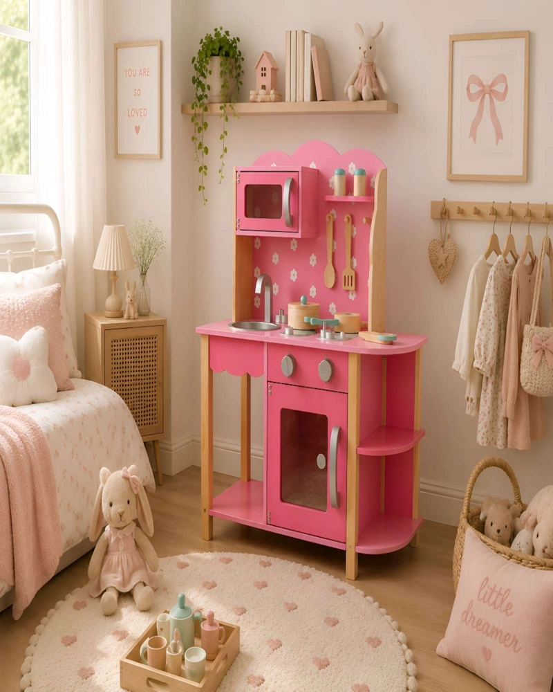 COCINA DE MADERA INFANTIL CON ACCESORIOS - 2
