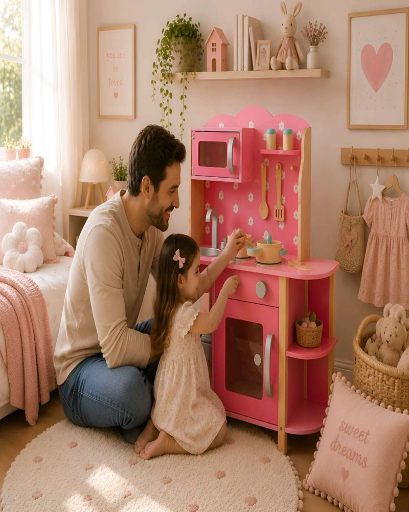 COCINA DE MADERA INFANTIL CON ACCESORIOS - 5