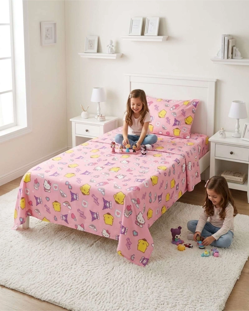SABANAS DE CAMA INFANTIL CON FUNDA DISEÑO ESTAMPADO PASTEL - 2