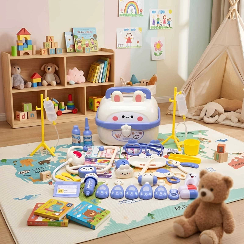 SET DE DOCTOR Y DENTISTA INFANTIL EN MALETA JUEGO DE ROL EDUCATIVO - 1