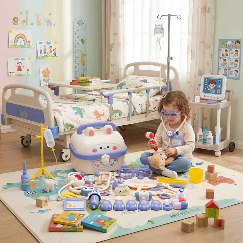 SET DE DOCTOR Y DENTISTA INFANTIL EN MALETA JUEGO DE ROL EDUCATIVO - 2