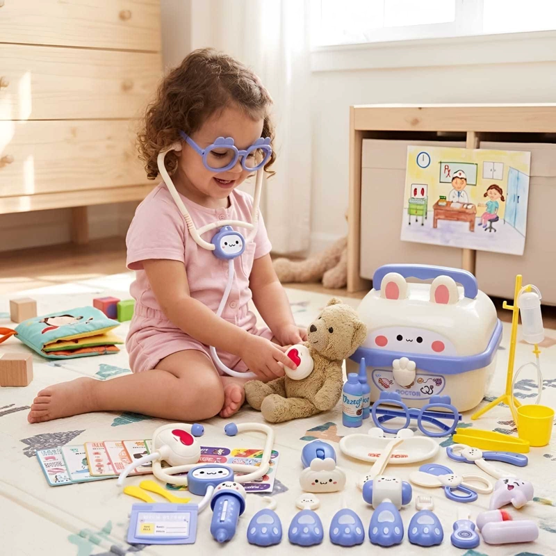 SET DE DOCTOR Y DENTISTA INFANTIL EN MALETA JUEGO DE ROL EDUCATIVO - 4