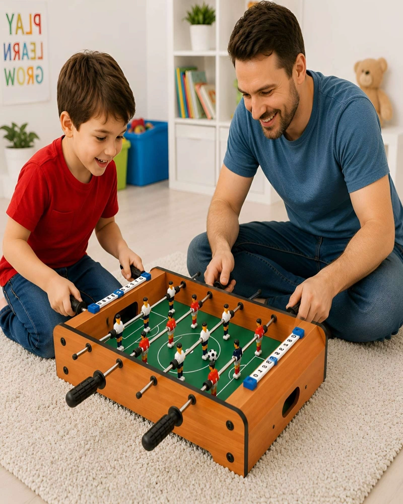 TACA TACA DE MESA MINI FUTBOL DE MADERA JUEGO INFANTIL - 3