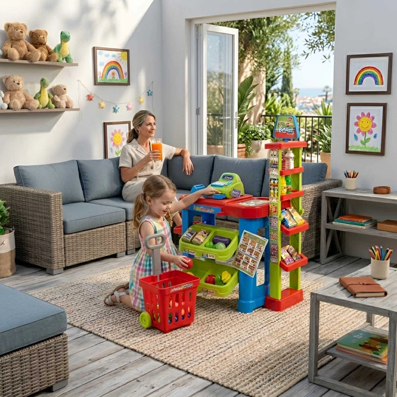 SET DE JUGUETE SUPERMERCADO INFANTIL CON CARRITO Y ACCESORIOS 02 - 1
