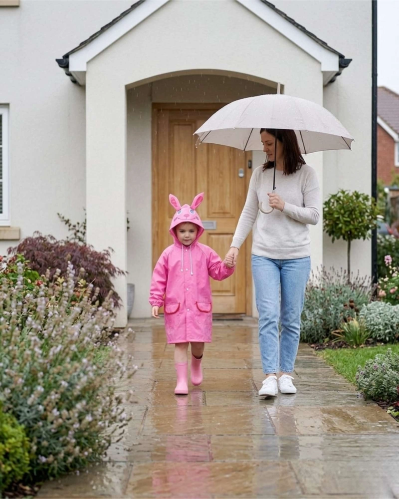 SET DE 2 CAPAS IMPERMEABLES DE LLUVIA INFANTIL PARA NIÑOS 02 - 4