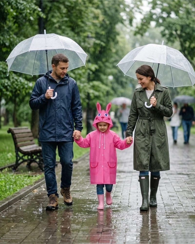 SET DE 2 CAPAS IMPERMEABLES DE LLUVIA INFANTIL PARA NIÑOS 02 - 6