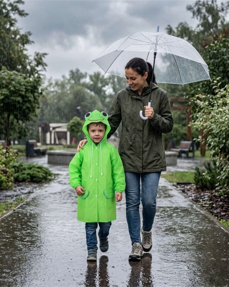 SET DE 2 CAPAS IMPERMEABLES DE LLUVIA INFANTIL PARA NIÑOS 03 - 3