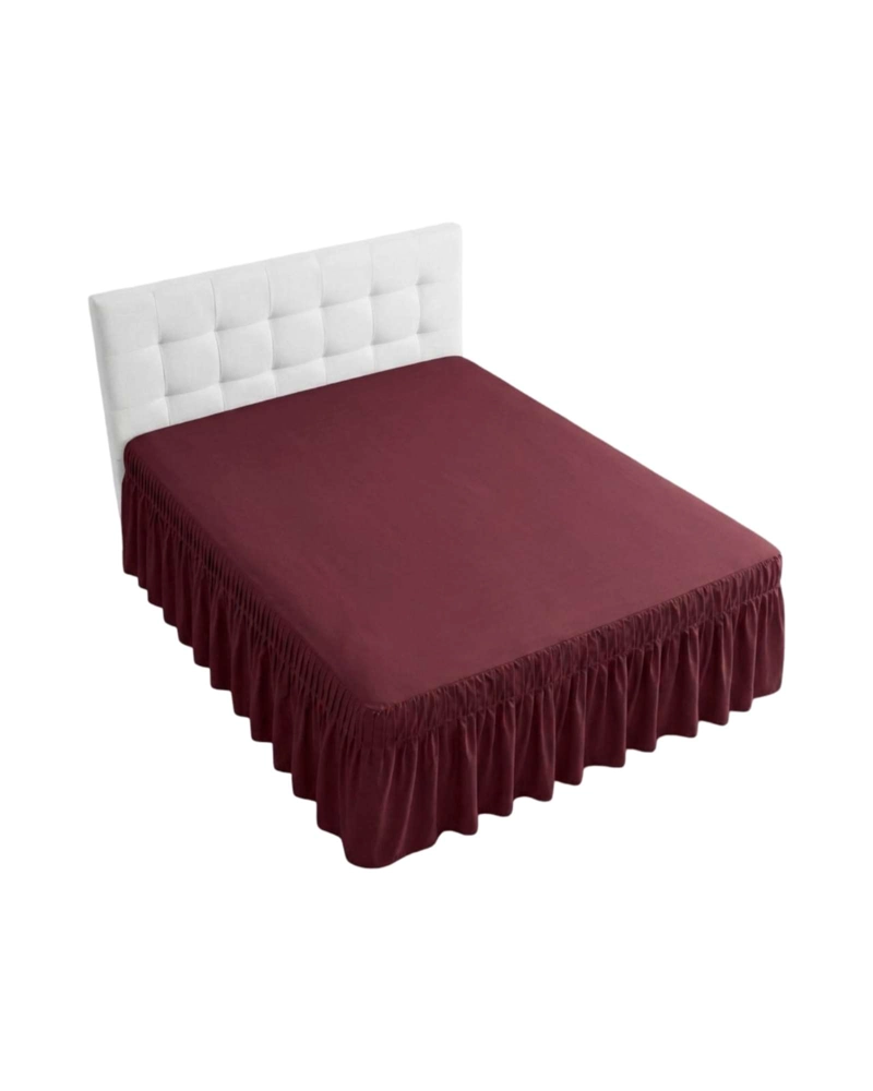 FALDON DE CAMA KING CUBRE BASE CON PLIEGUES - 6