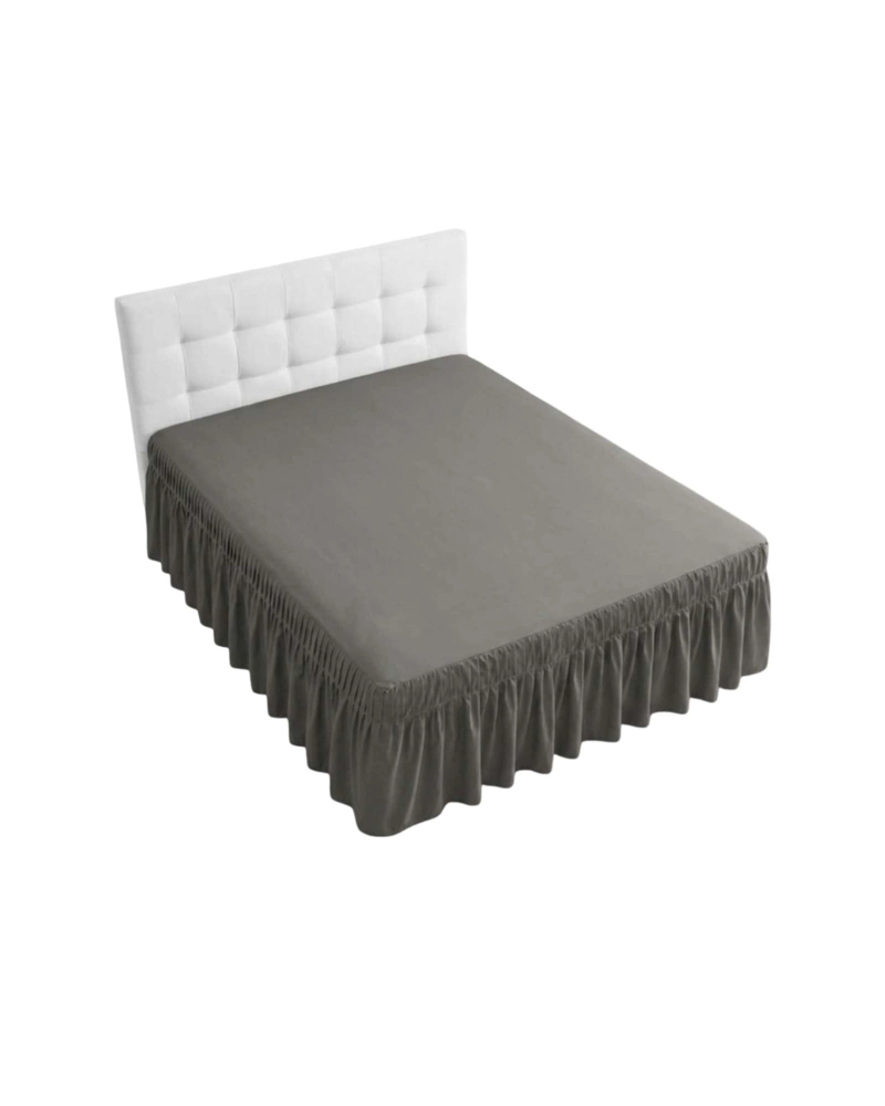 FALDON DE CAMA KING CUBRE BASE CON PLIEGUES - 6