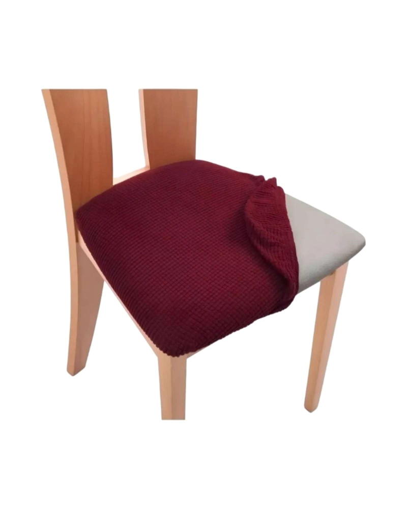 FUNDAS DE ASIENTO PARA SILLAS DE ALTA CALIDAD CON TEXTURA NIDO DE ABEJA BURDEO - 7