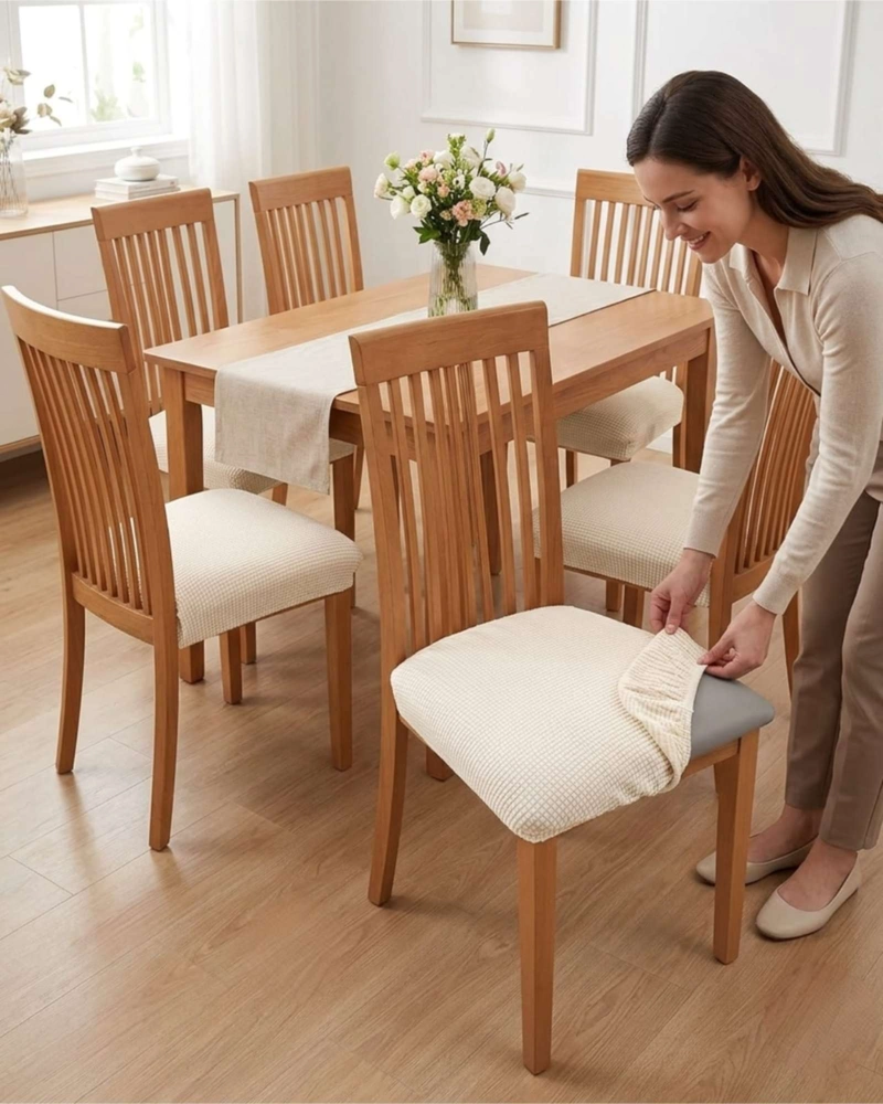 FUNDAS DE ASIENTO PARA SILLAS DE ALTA CALIDAD CON TEXTURA NIDO DE ABEJA AZUL TURQUESA - 1
