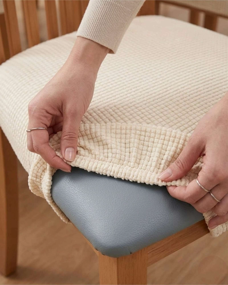 FUNDAS DE ASIENTO PARA SILLAS DE ALTA CALIDAD CON TEXTURA NIDO DE ABEJA AZUL TURQUESA - 6