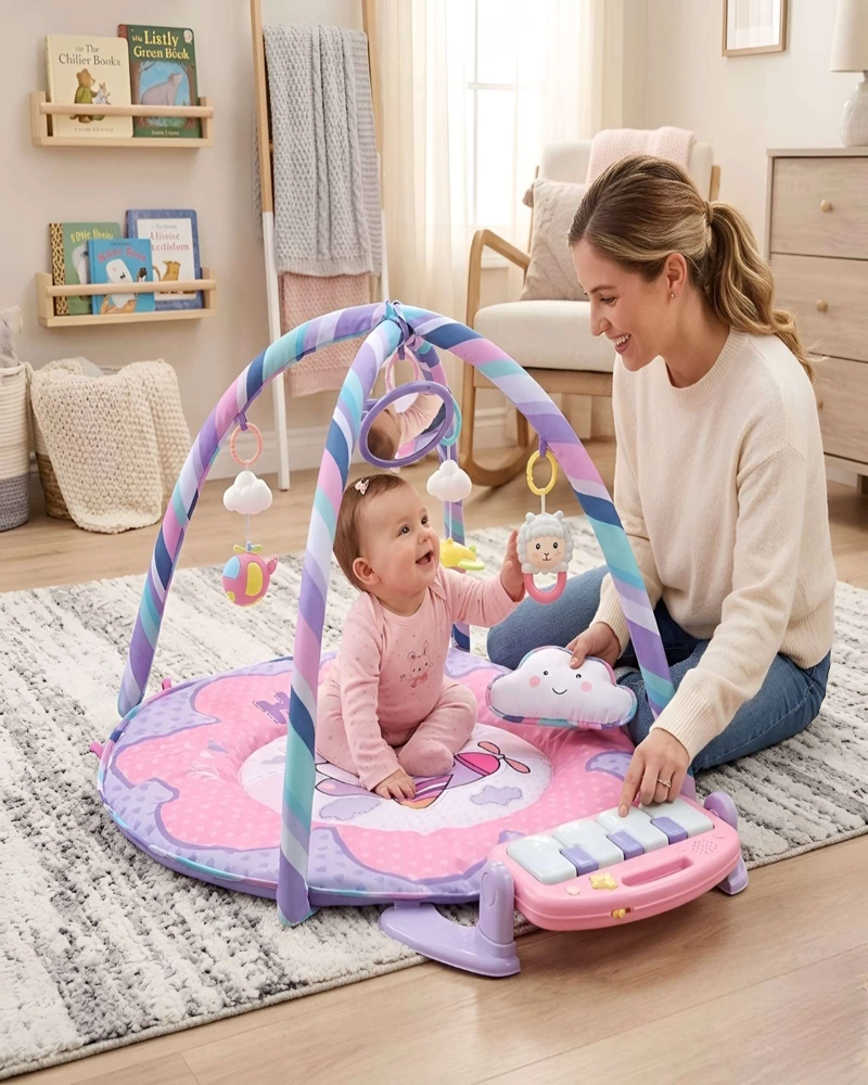 GIMNASIO DE ACTIVIDADES MUSICAL PARA BEBE  CON PIANO CENTRO DE ESTIMULACION TEMPRANA C1 - 4