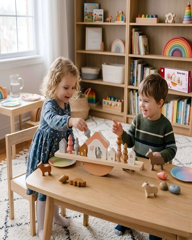 JUEGO DE EQUILIBRIO EN MADERA DESAFIO DE CONSTRUCCION CREATIVA - 3