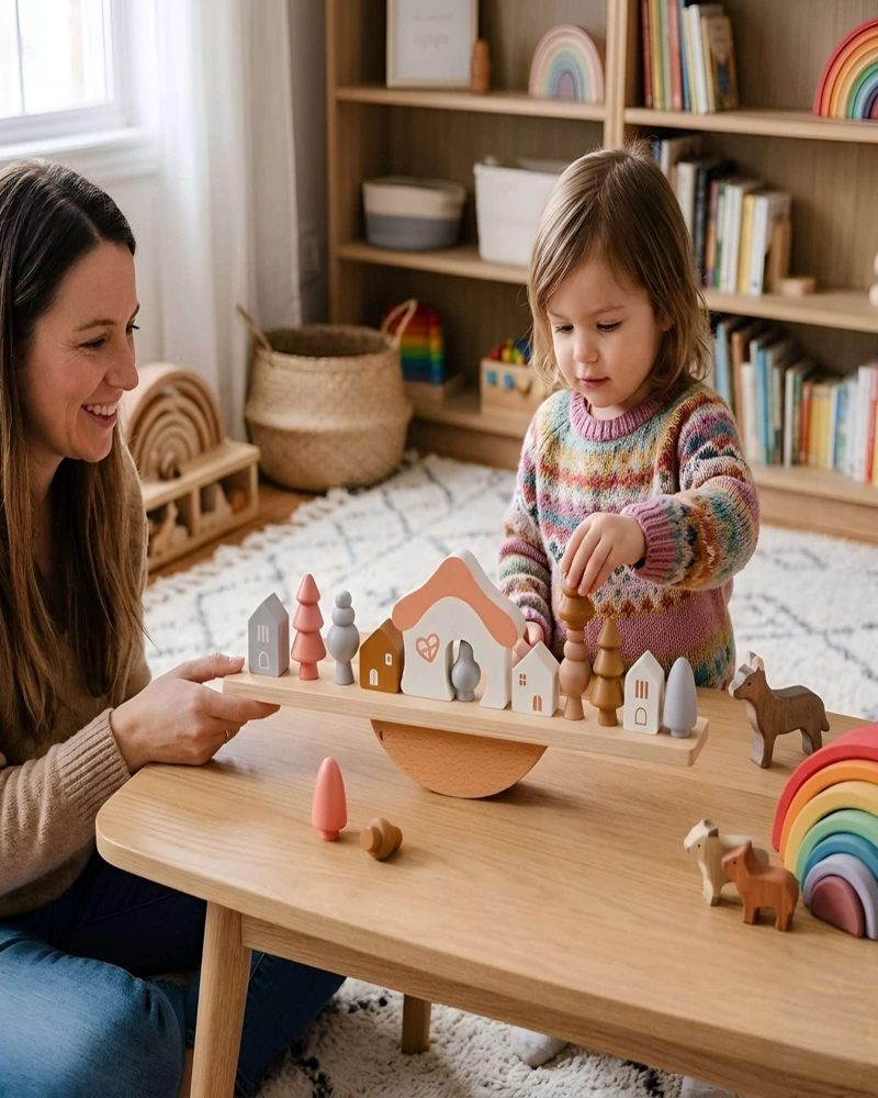 JUEGO DE EQUILIBRIO EN MADERA DESAFIO DE CONSTRUCCION CREATIVA - 5