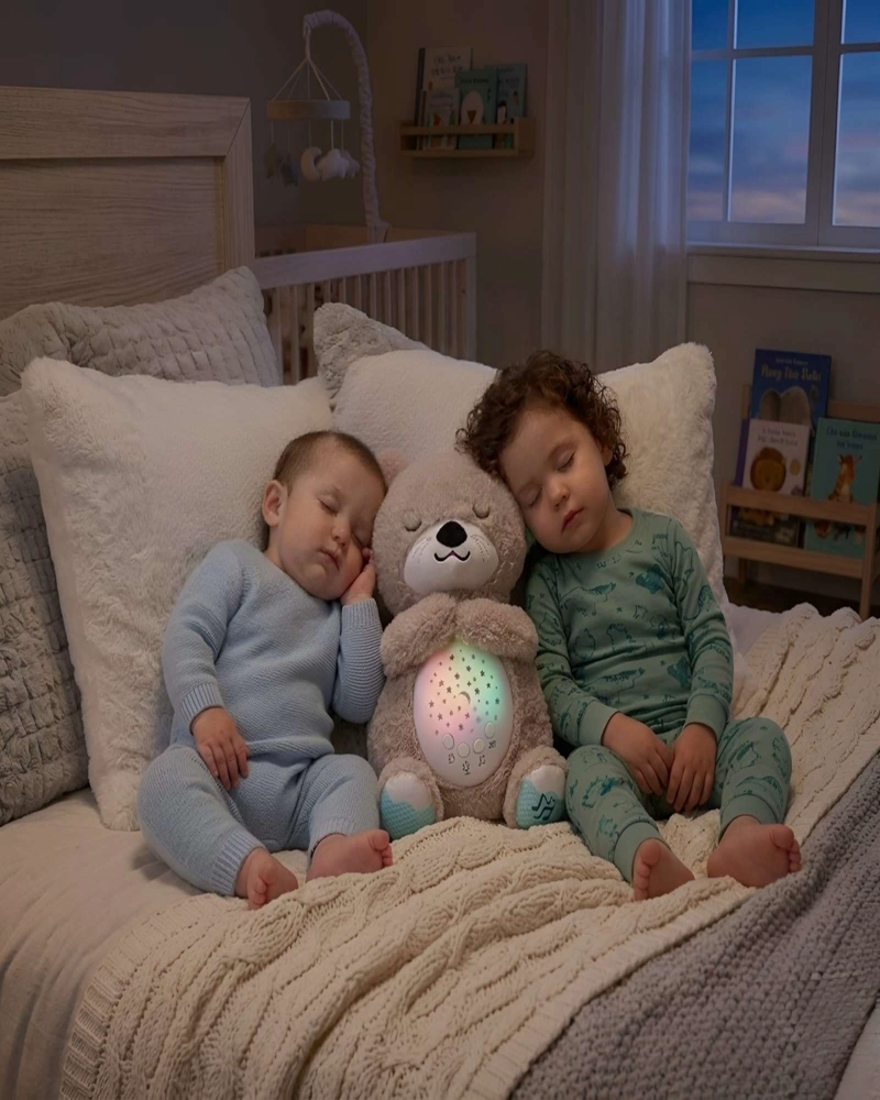 PELUCHE NUTRIA DE APEGO PROYECTOR RUIDO BLANCO BEBE - 1