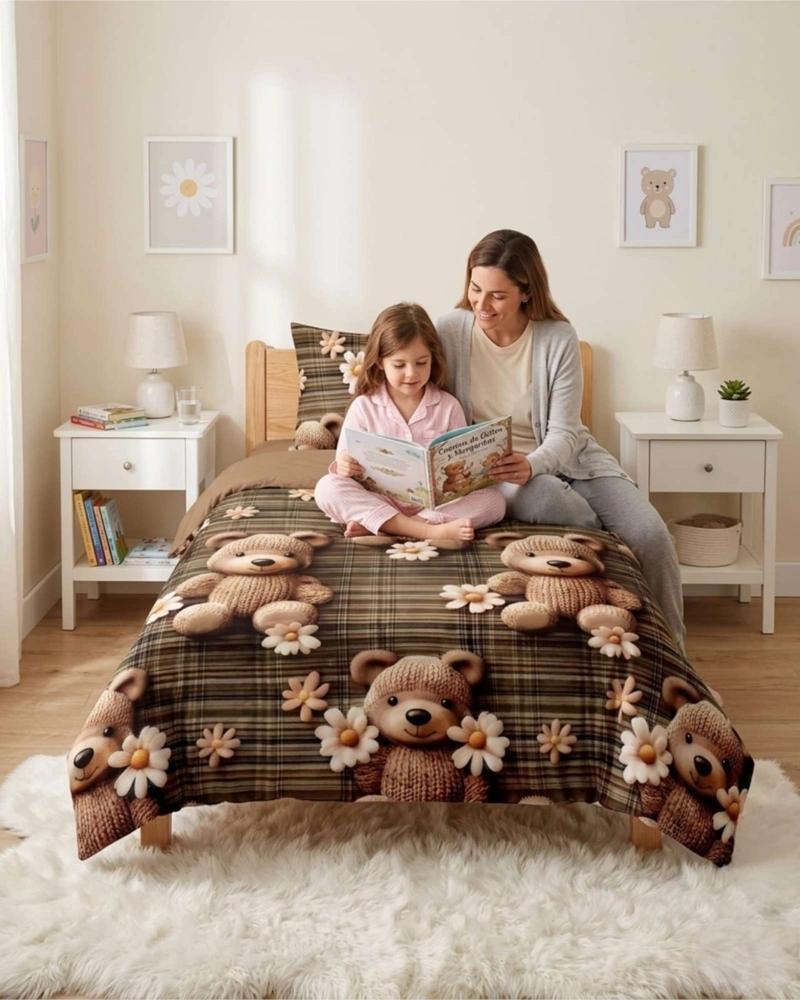 QUILT CUBRECAMAS LIGERO VERANO EFECTO 5D CON FUNDAS PLAZA Y MEDIA - 1
