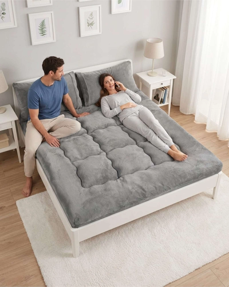 CUBRE COLCHON ACOLCHADO PLUSH ULTRA SUAVE 2 PLAZAS - 4