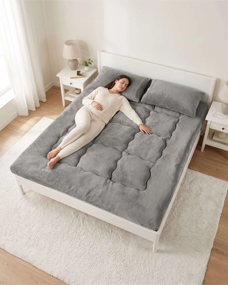 CUBRE COLCHON ACOLCHADO PLUSH ULTRA SUAVE 2 PLAZAS - 5