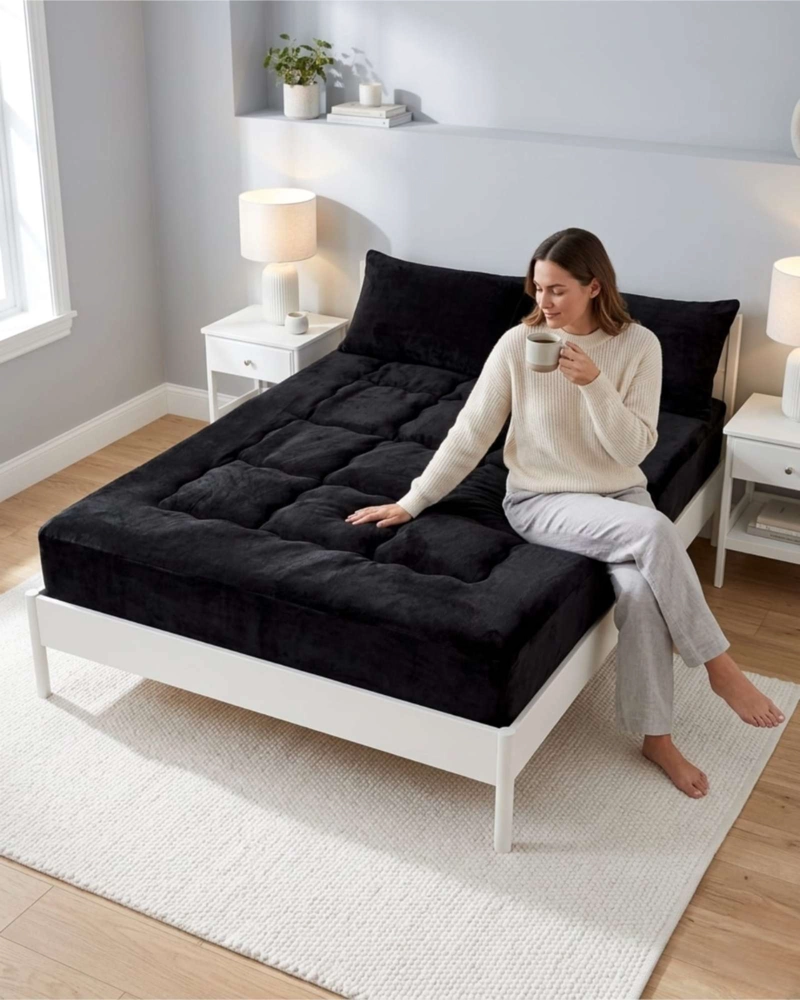 CUBRE COLCHON ACOLCHADO PLUSH ULTRA SUAVE 2 PLAZAS - 3