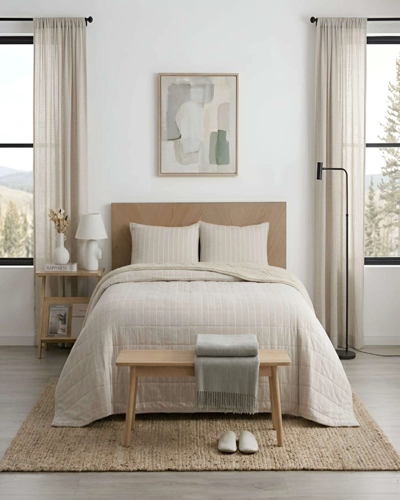 PLUMON QUILT KING CON SHERPA PALMA CATIONIC SUAVE - 4