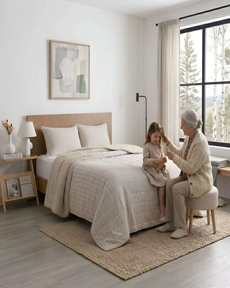 PLUMON QUILT 2 PLAZAS CON SHERPA PALMA CATIONIC SUAVE - 1