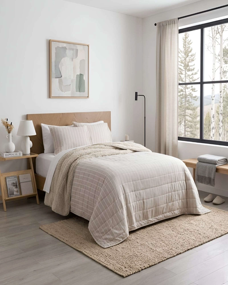 PLUMON QUILT 2 PLAZAS CON SHERPA PALMA CATIONIC SUAVE - 2
