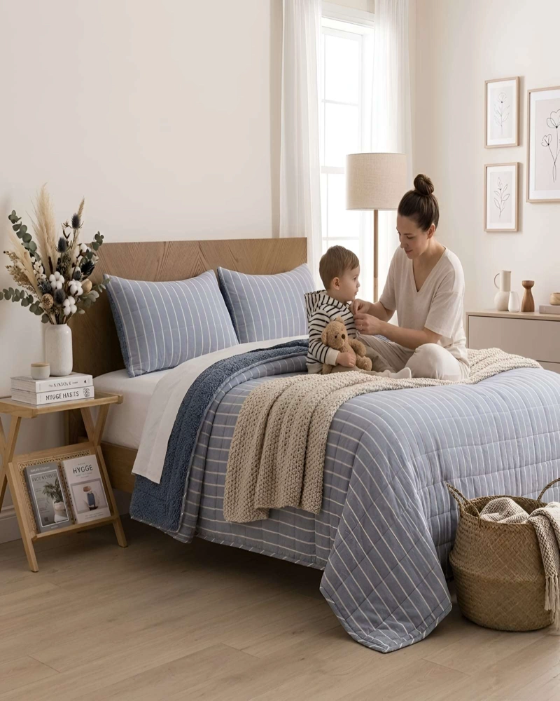 PLUMON QUILT 2 PLAZAS CON SHERPA PALMA CATIONIC SUAVE - 4