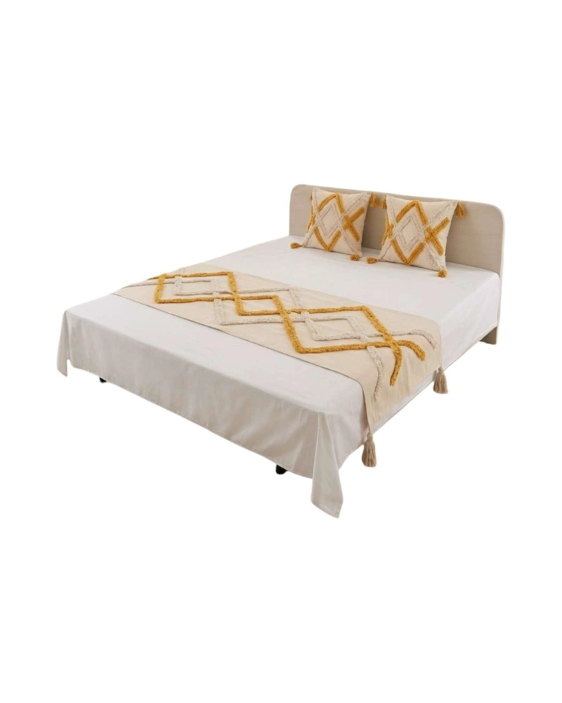 PIECERA DE CAMA BOHO MANTA TEJIDA DECORATIVA - 6