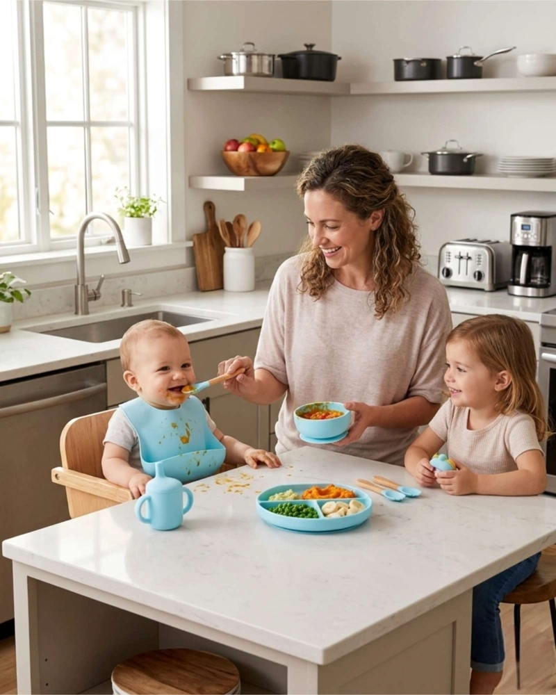 SET DE ALIMENTACION DE SILICONA PARA BEBE  6 PIEZAS - 1