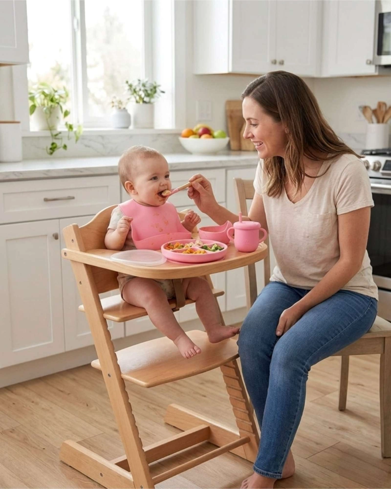 SET DE ALIMENTACION DE SILICONA CON TAPA PARA BEBE  LIBRE BPA 10 PIEZAS - 5