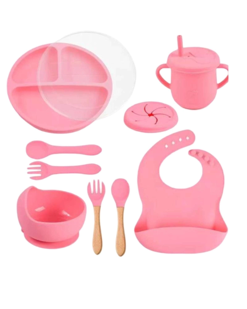SET DE ALIMENTACION DE SILICONA CON TAPA PARA BEBE  LIBRE BPA 10 PIEZAS - 6