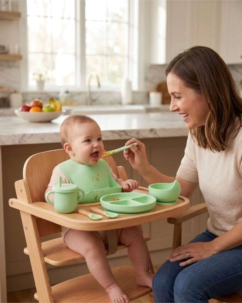 SET DE ALIMENTACION DE SILICONA CON TAPA PARA BEBE  LIBRE BPA 10 PIEZAS - 2