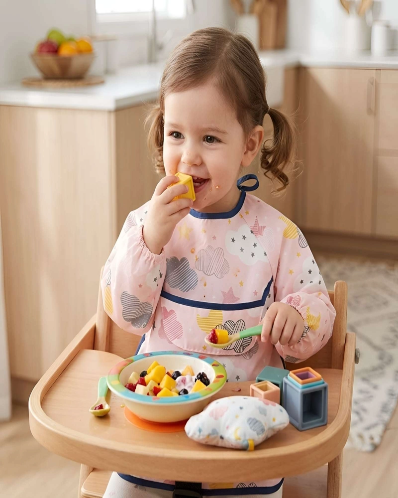 BABERO DE MANGA LARGA IMPERMEABLE PARA BEBE S ALIMENTACION - 2