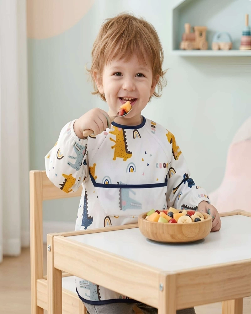 BABERO DE MANGA LARGA IMPERMEABLE PARA BEBE S ALIMENTACION - 2