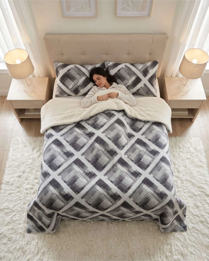 SET CUBRECAMA SHERPA CON SABANAS TERMICAS 2 PLAZAS - 2