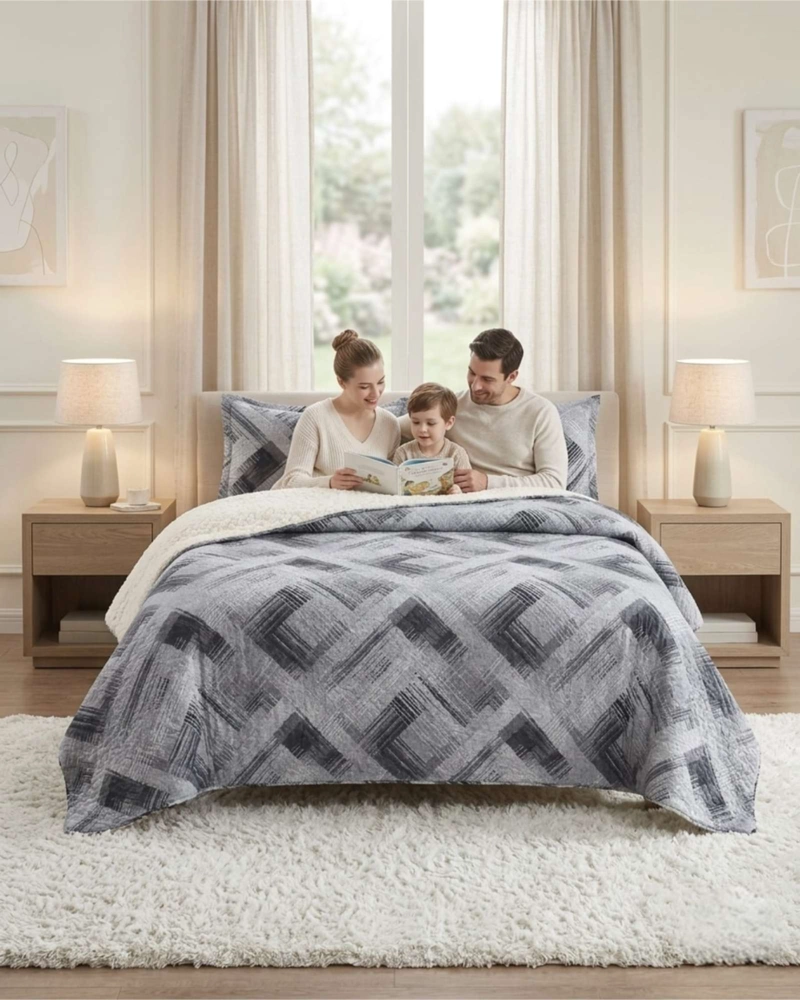 SET CUBRECAMA SHERPA CON SABANAS TERMICAS 2 PLAZAS - 1