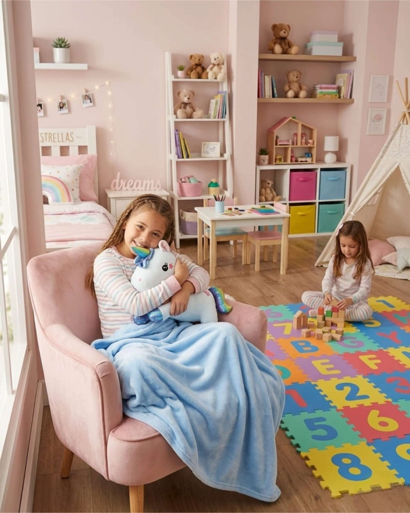 UNICORNIO: PELUCHE ALMOHADA COJIN CON MANTA POLAR UNICORNIO 2 EN 1 - 3