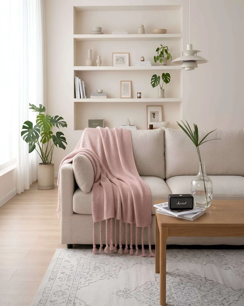 SET 2 MANTAS PIECERAS SILLON CAMA CHENILLE FLECOS SOGA - 5