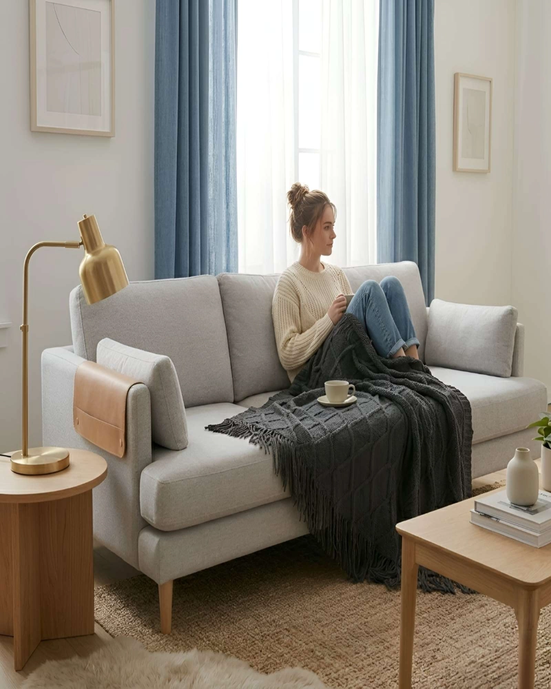 MANTA PIECERA DE SILLON SILLON Y CAMA TEJIDA ROMBOS 127X172 - 2