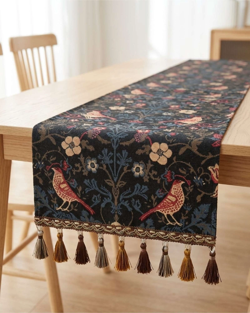 CAMINO DE MESA DECORATIVO DISEÑO FLORES 33X180 CM - 5