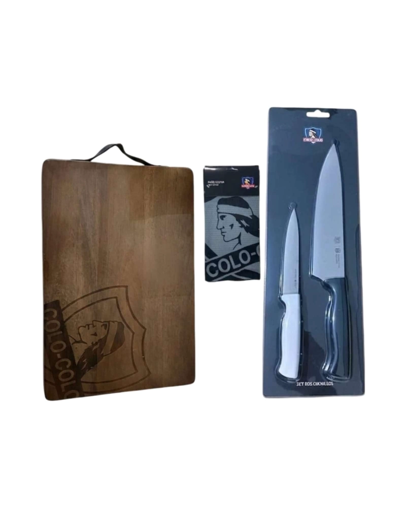 SET DE COCINA ASADOR TABLA DE MADERA Y CUCHILLOS PARA HOMBRE - 3