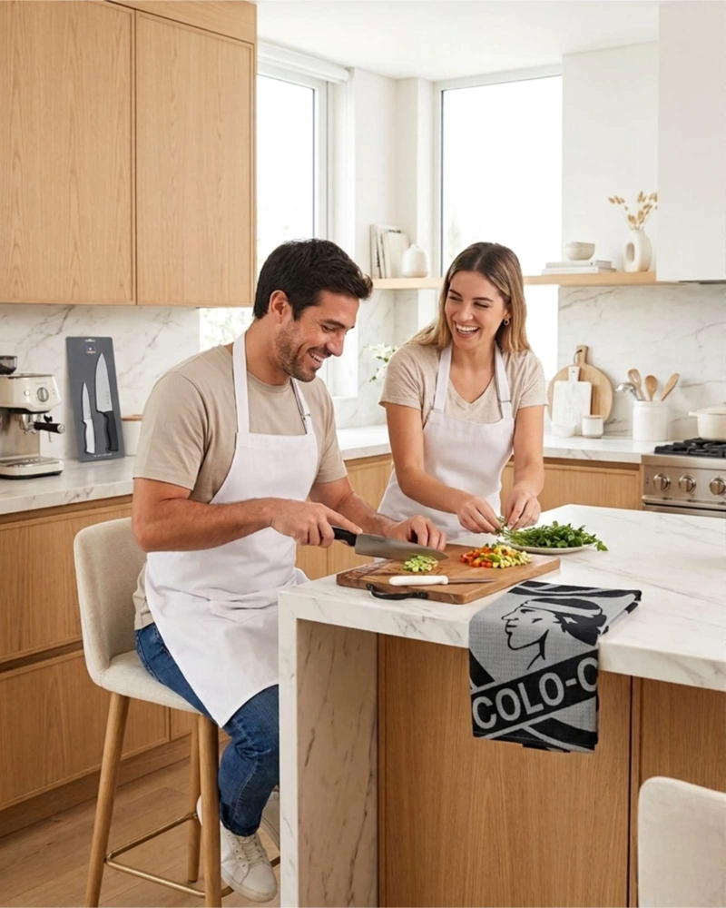 SET DE COCINA ASADOR TABLA DE MADERA Y CUCHILLOS PARA HOMBRE - 6