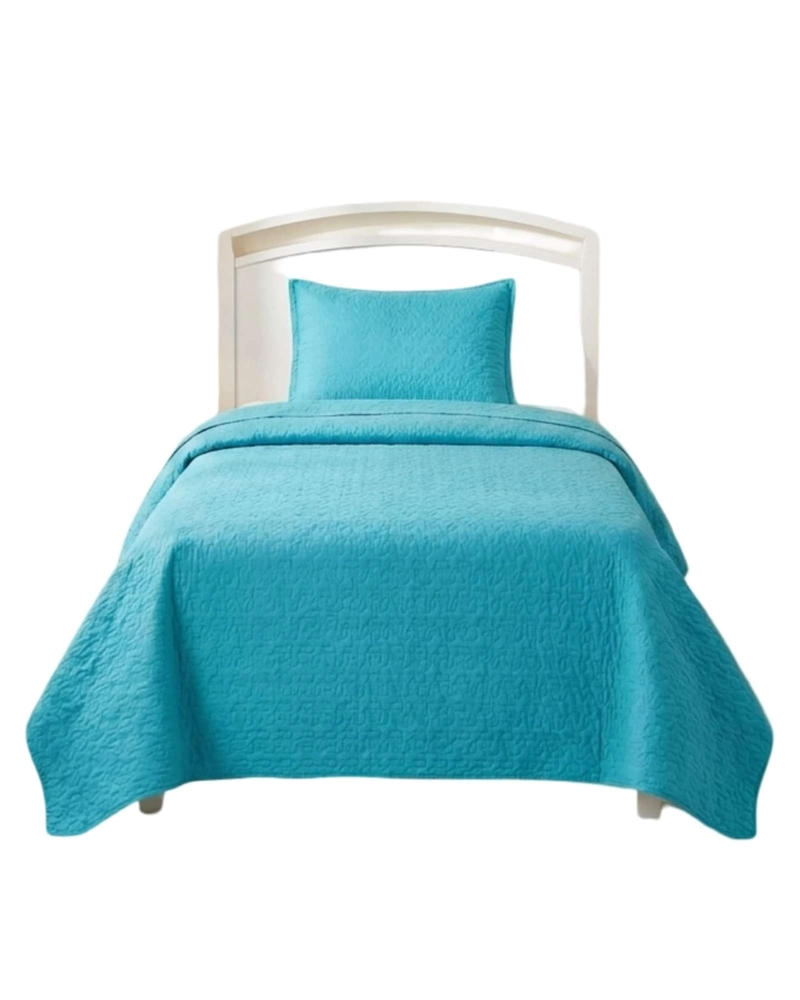 CUBRECAMA QUILT VERANO PLAZA Y MEDIA DELGADO TEXTURIZADO SET CON FUNDAS - 5
